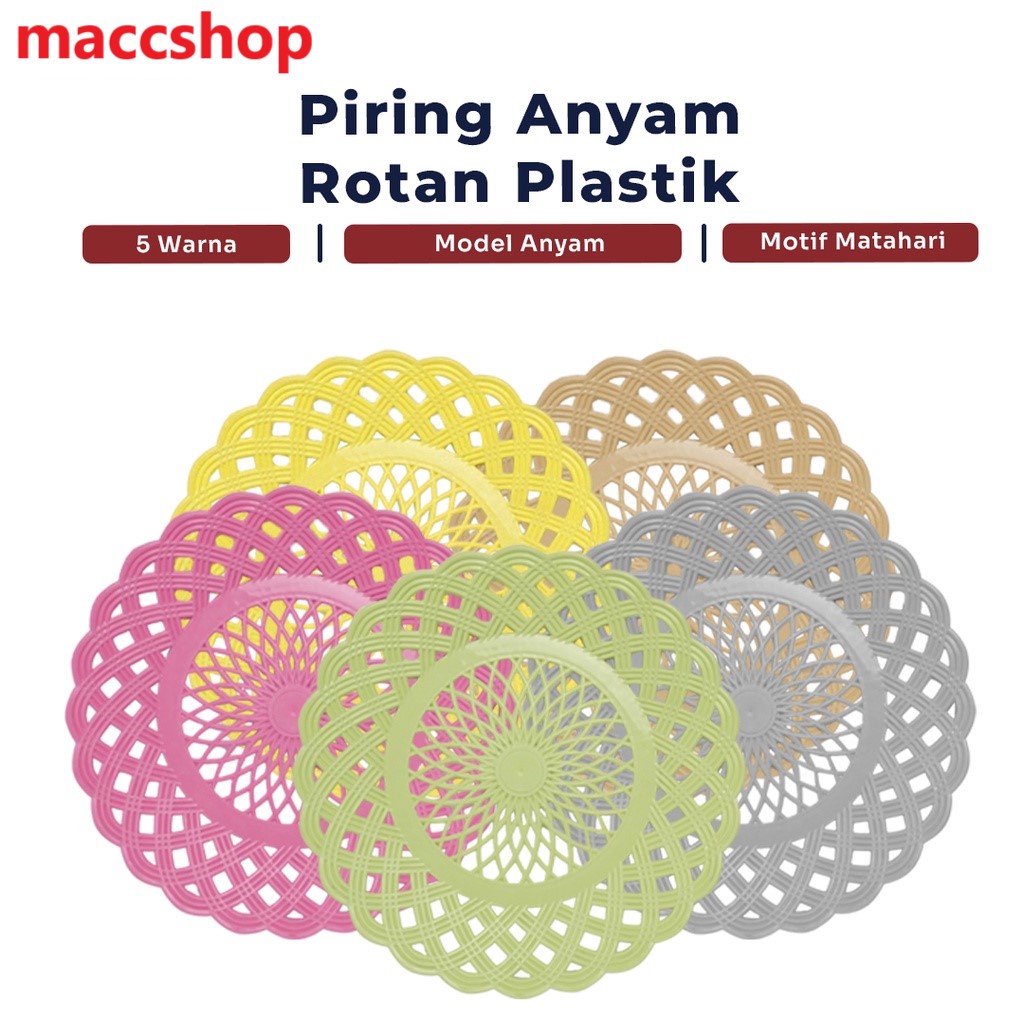 PIRING SAJI ROTAN ANYAMAN PLASTIK TEBAL - ANYAM MERK 3 STAR FOOD GRADE