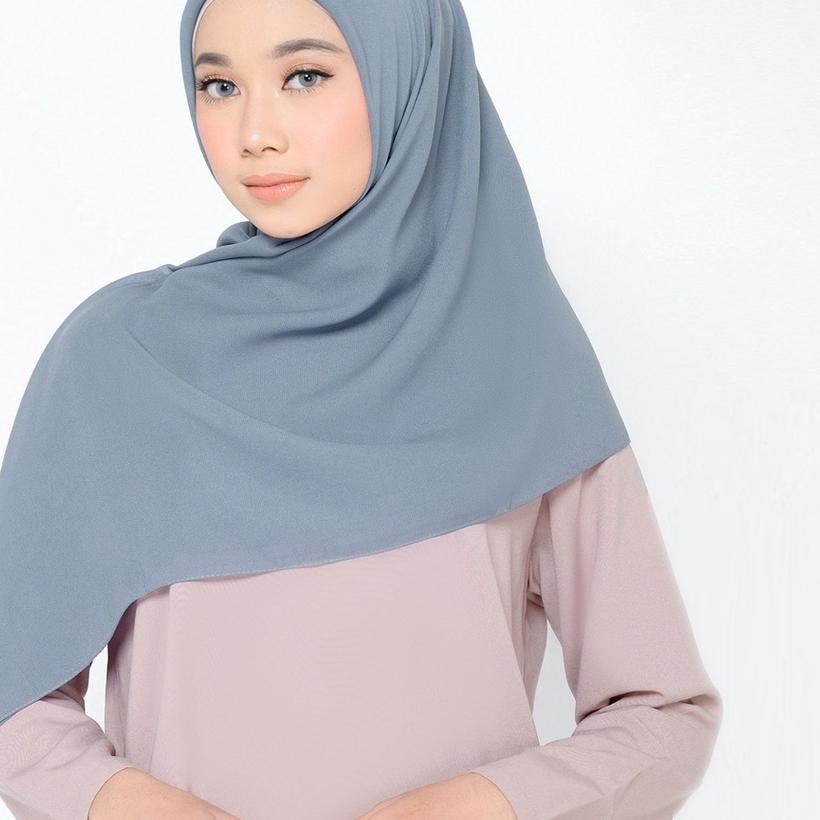 ← ZM Zaskia Mecca - Sana Dark Grey Hijab Kerudung Segi Empat ☻