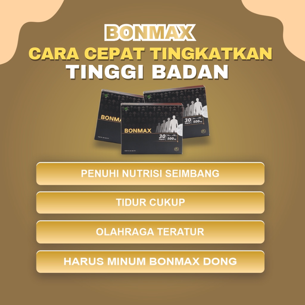 BONMAX KAPSUL PENINGGI HERBAL/ NAIK 5-15 CM/ BANTU TINGGIIN BADAN