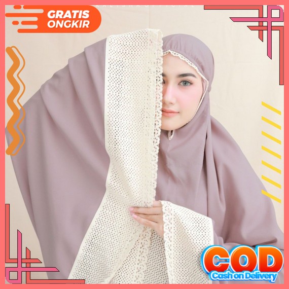 Jennabia - Mukena Dewasa Jumbo Premium Bordir Mewah Bunga Tulipa Humaira Mukenah Dewasa Mungkena Dew