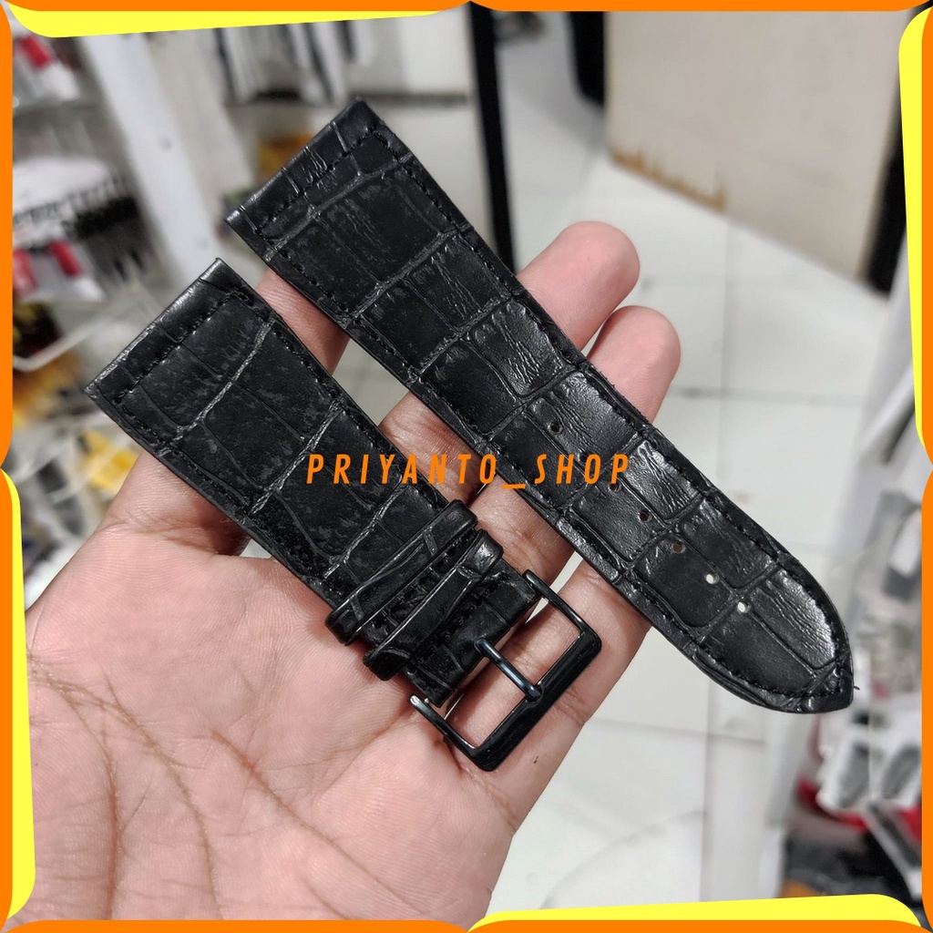 Strap Tali Jam Tangan Kulit 30mm Hitam