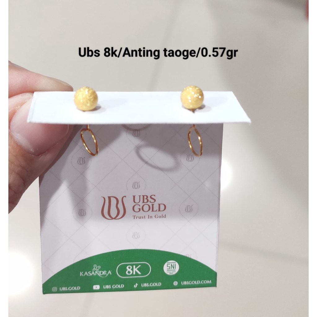 Anting toge model bola kadar 375 8karat ringan terbaru termurah