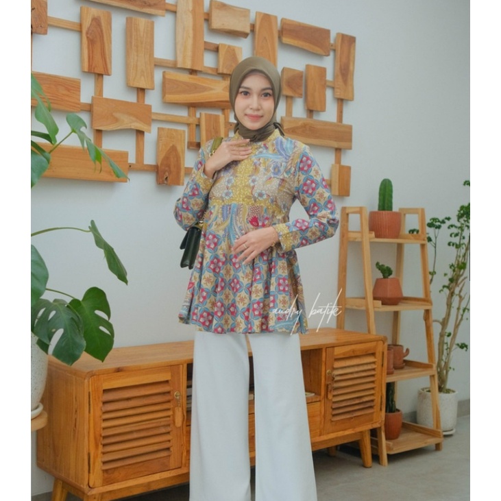WILONA BLOUSE AUDRY BATIK BLOUSE BATIK KERJA WANITA MODERN