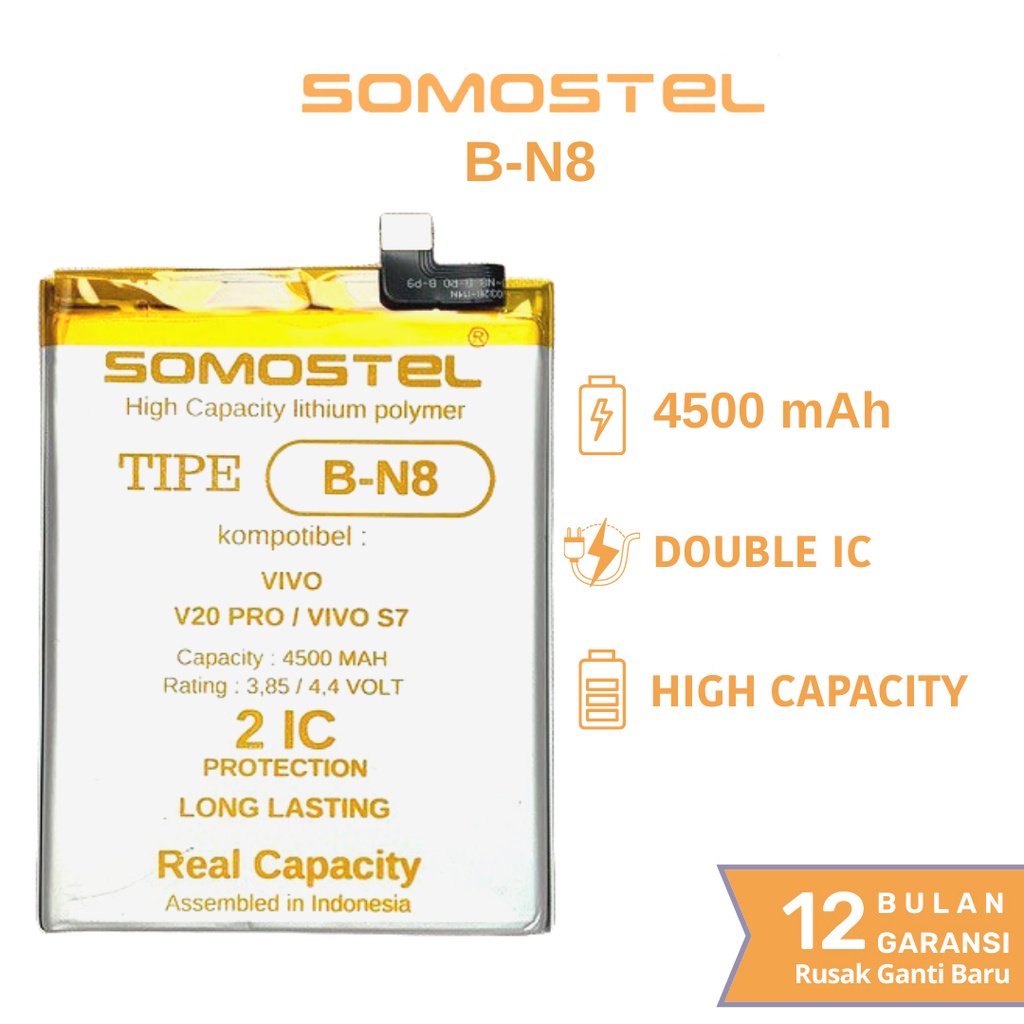 Somostel - B-N8 Vivo V20 Pro / S7 Batre Batrai Baterai