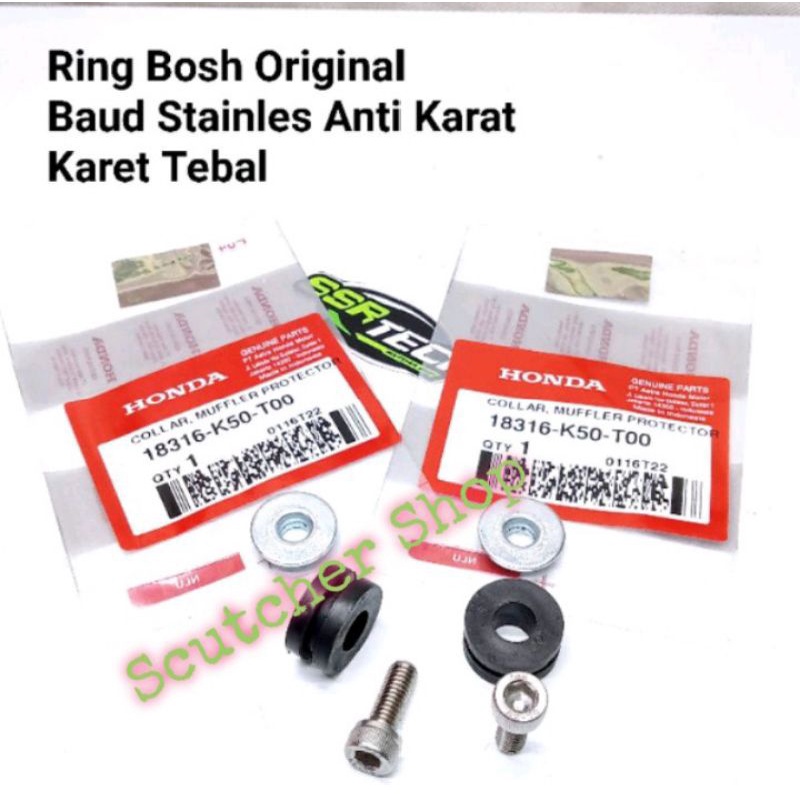 1 Set Baut Tameng Cover Knalpot Vario Beat Scoopy Spacy Original Stainless Anti Karat