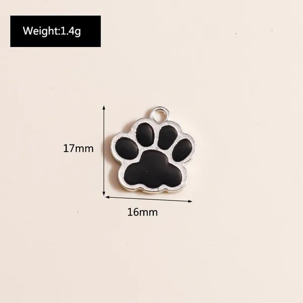 [Wholesale Prices] 5 Colors Cat Claw Accessories DIY Footprints Alloy Dripping Oil Accessories Cartoon Cute Cat Paw DIY Jewelry Sweet Necklace Bracelet Cat Claw Accessories