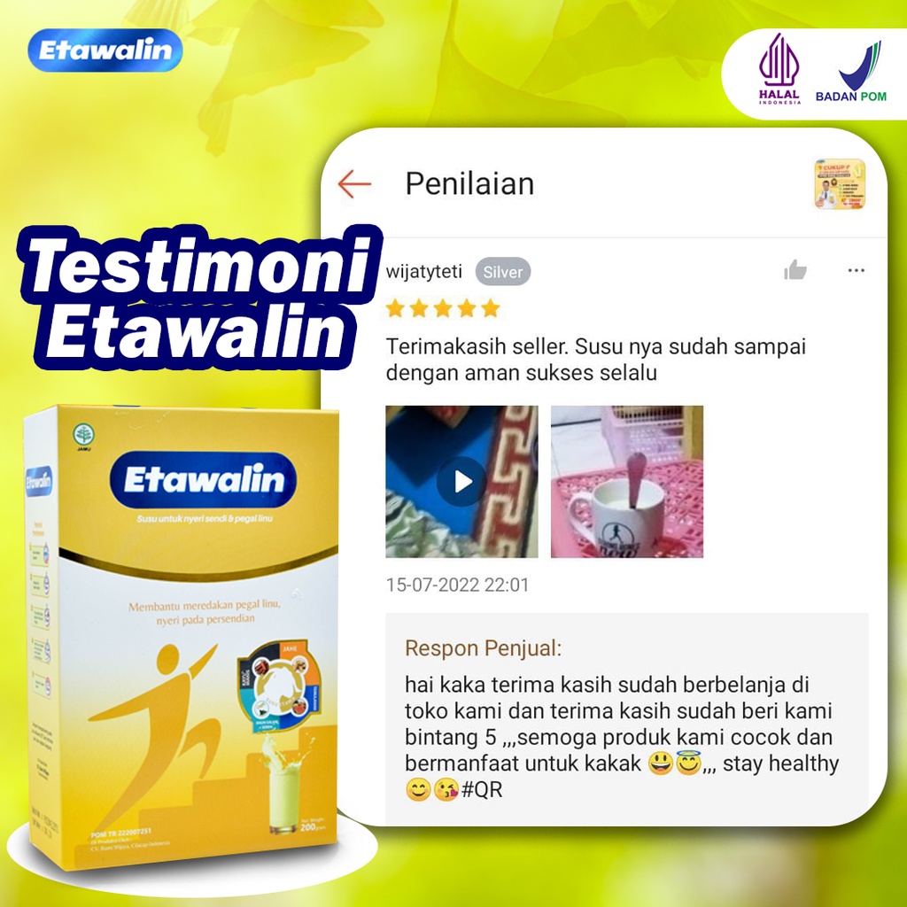 Etawalin 100% Original – Susu Kambing Etawa Tingkatkan Kepadatan &amp; Kesehatan Tulang Sendi Susu Anti Pengapuran Sendi Asam Urat Rematik Reumatik Nyeri Sendi Cocok Untuk Lansia Medjool Store