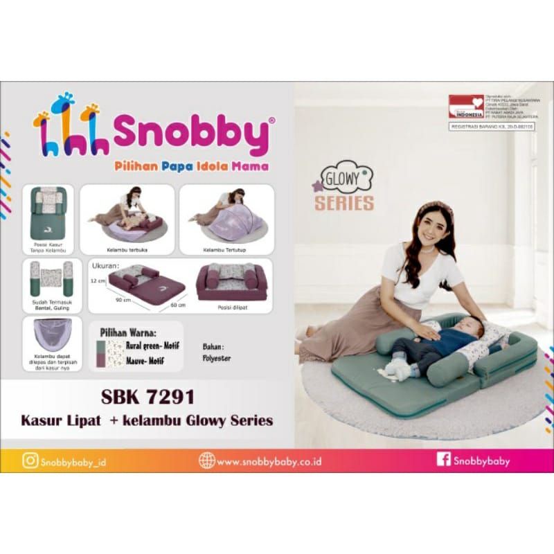 Snobby Kasur Bayi Lipat  + Kelambu Print Glowy Series - SBK 7291