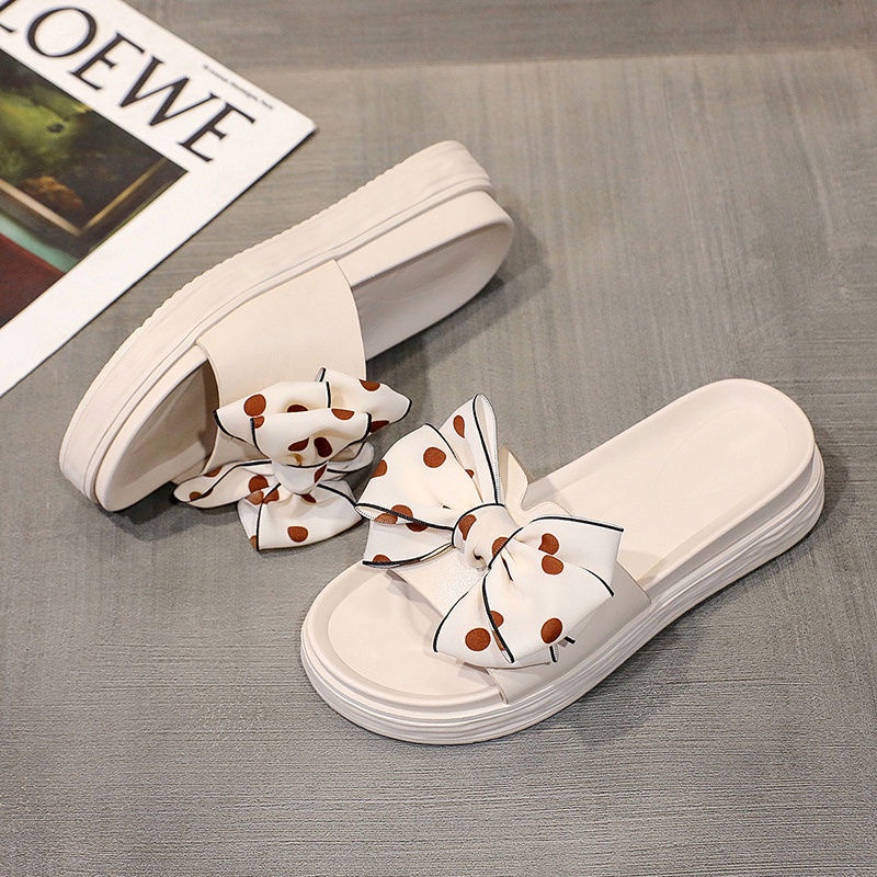 GROSIRTAS TG1612 Sandal Wedges Jelly Wanita Import Motif Pita Dot Nyaman Trendy