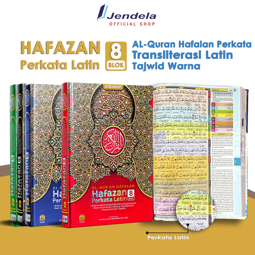 A5 Alquran Hafazan Hafalan Perkata Latin 8 Blok Al Quran Terjemah / Al Qosbah