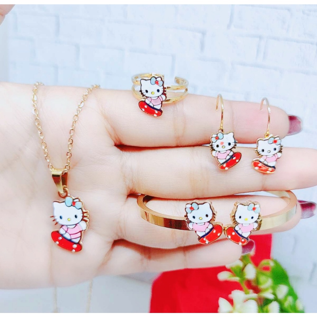 Titanium Set Perhiasan Anak Kalung/Gelang/Anting H23