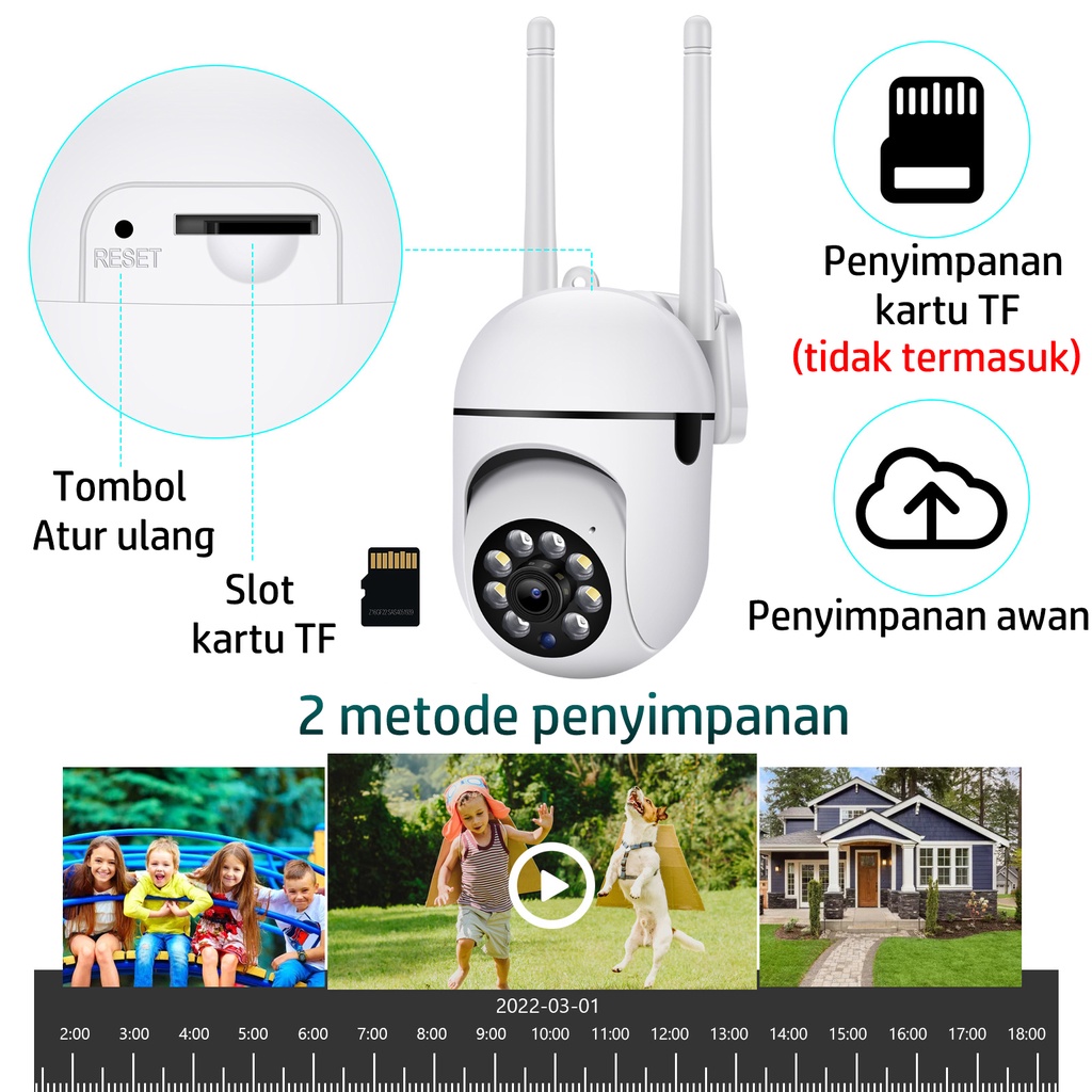 CCTV Wifi Mini Tersembunyi Tanpa Kabe Kemera CCTV Outdoor Full HD 1080P Pengintai IP Camera Waterproof IP67