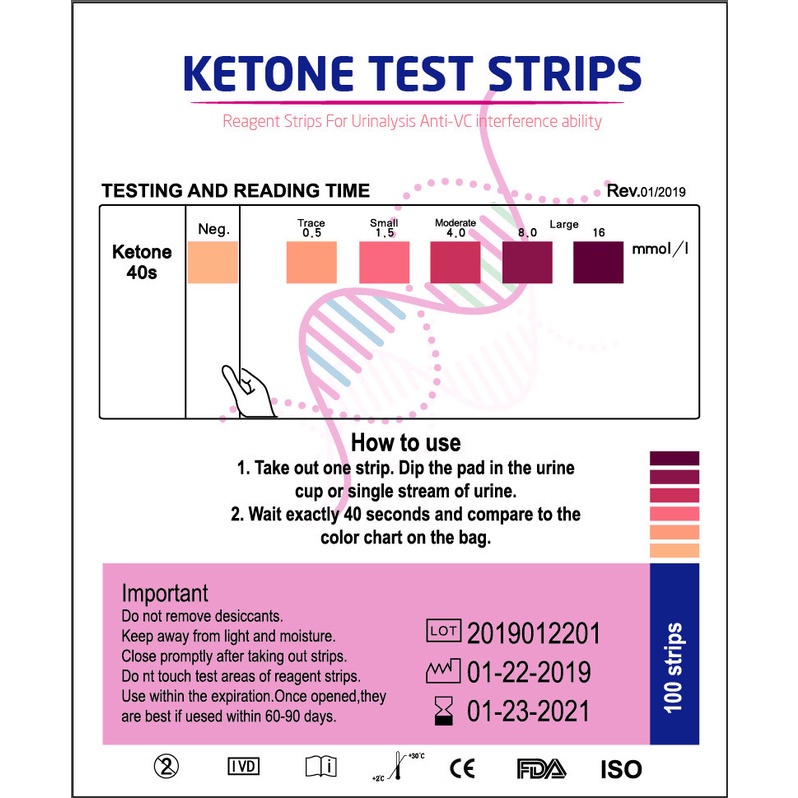 (COD) KETO STRIP ISI 100 KETONE URINE TEST ATKINS KETOSIS DIASTIX URINALYSIS NEW