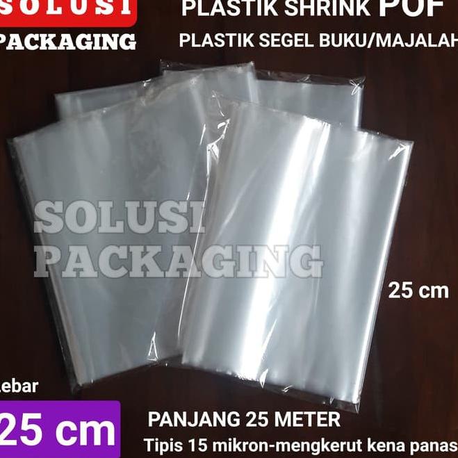 

V96 PLASTIK SHRINK POF 25CM 25METER/PLASTIK SEGEL BUKU MAJALAH STRETCH SIAP KIRIM ゑ