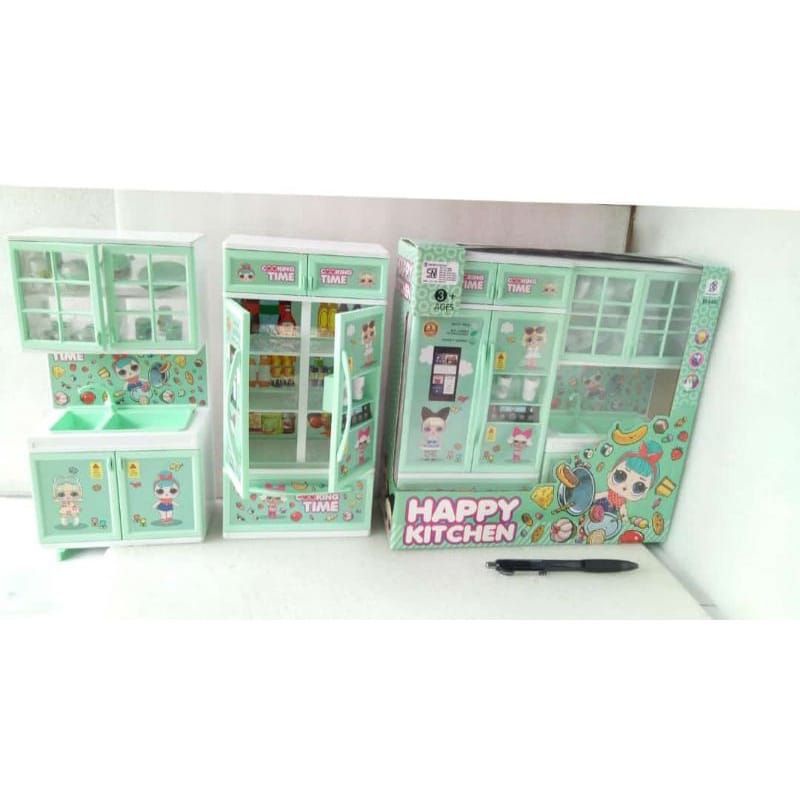 Mainan Anak Perempuan Happy Kitchen Masak Masakan Cooking Play Set / Playset Miniatur Dapur Modern Kitchen Set