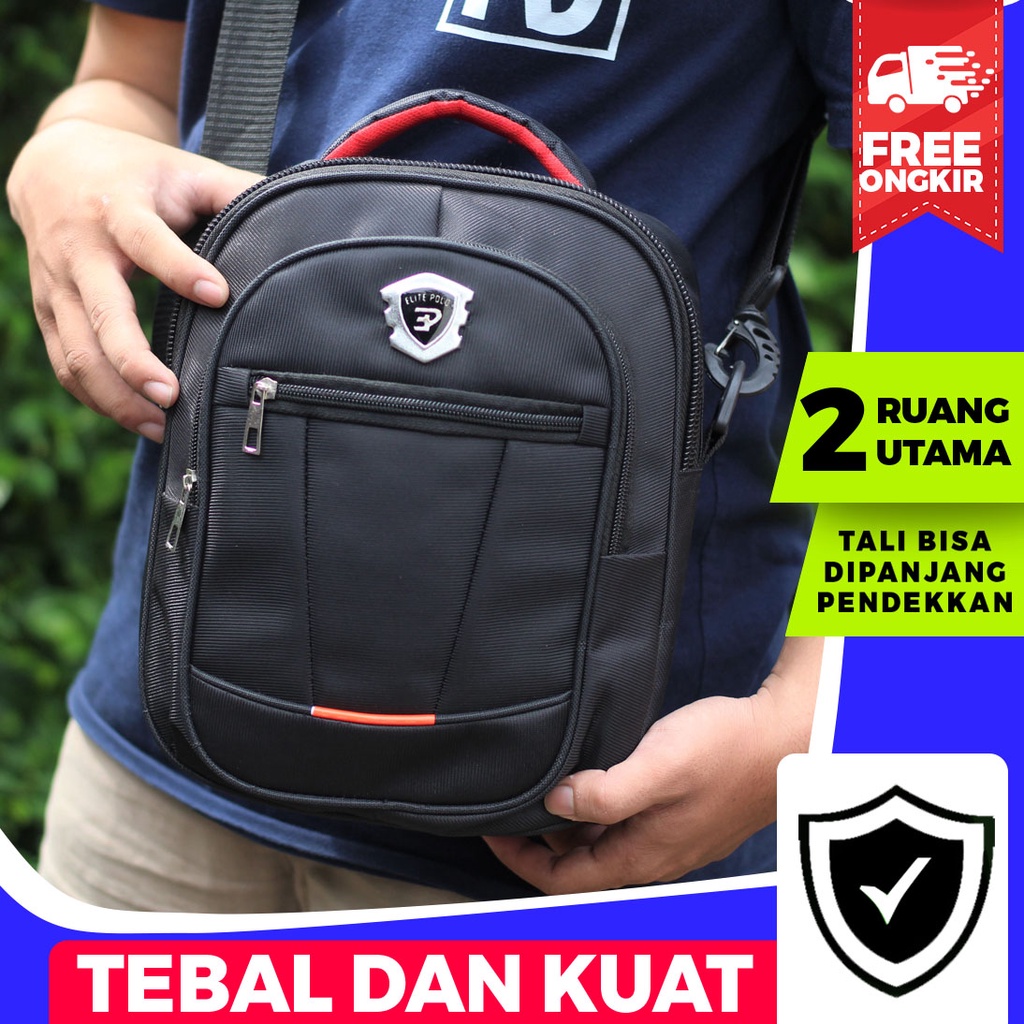 POLO ALVIS - Orbit Pluto Tas Selempang Concepet Hitam Tas Jinjing Pria Slot Tablet Ipad Cowok Unisex