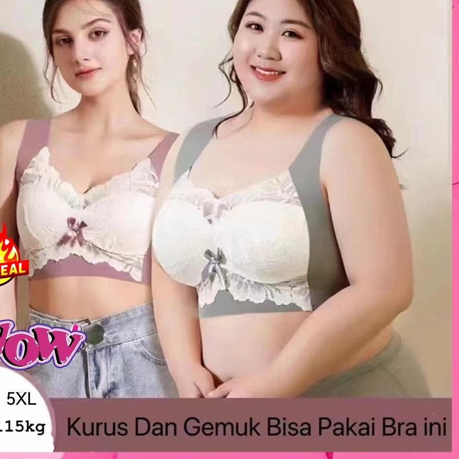 ☜ BIG SIZE sport bra model seamless bahan Latex Renda produk terbaru 2023 ♢