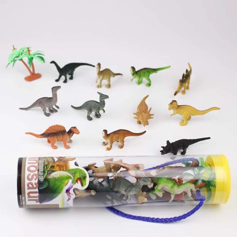 Miniatur Animal Miniatur Hewan Mainan Hewan Karet Miniatur Dinosaurus Mainan Dinosaurus Karet Set Mainan Miniatur Karet 12pcs