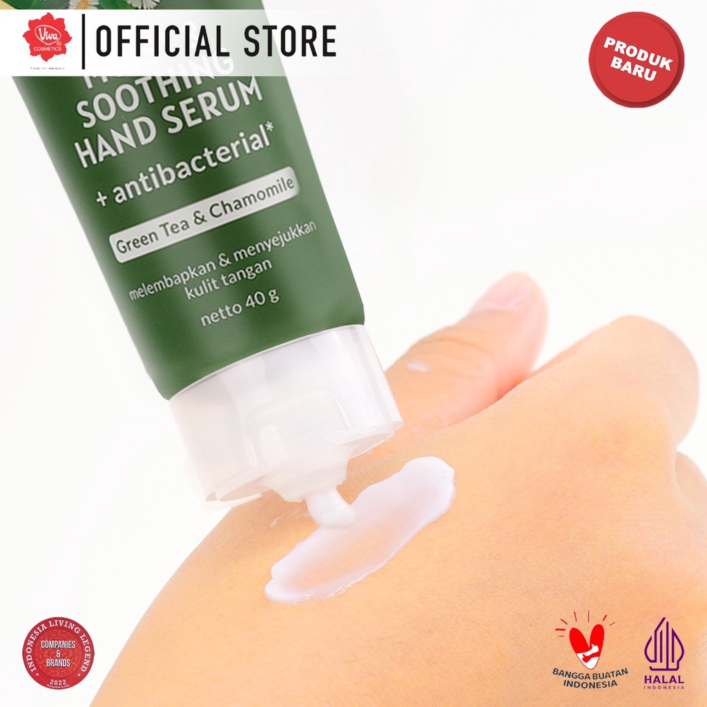 Viva White Hand Serum + Antibacterial 40gr - Peach &amp; Niacinamide / Shea Butter &amp; Sweet Almond Oil / Green Tea &amp; Chamomile Pelembab Tangan Original BPOM