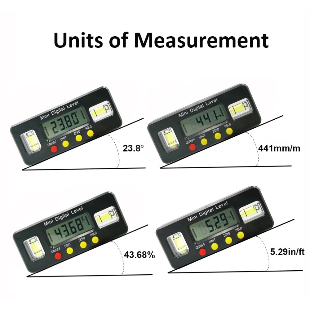 Gs8 GEMRED Alat Ukur Sudut Kemiringan Inclinometer Level Angle Measuring - DL168 - Black Or-i