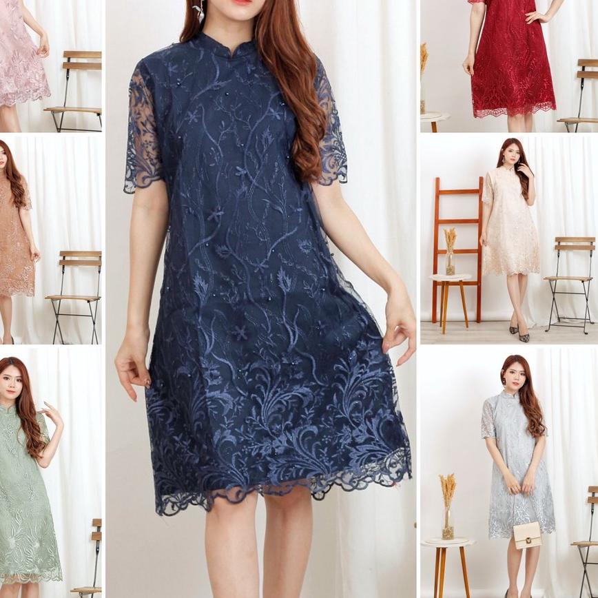 Ω (Ada RealPict) Dress Shanghai Brukat Bordir Tullle Shanghai Glitter Brokat Tille Brokat Tile ✫