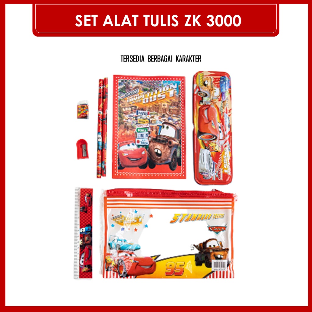 DEOSOFFICIAL -- PAKET ALAT TULIS STUDY SET KARAKTER ZK 3000 PERLENGKAPAN SEKOLAH / SET ALAT TULIS ZK 3000