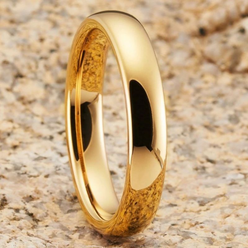 Cincin Titanium Hitam Polos Kualitas Super Cincin Pria Cincin Wanita | cincin titanium hitam &amp; gold polos unisex ukuran lebar 5mm