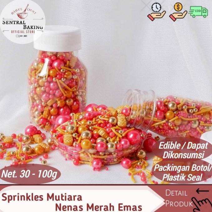 

Sprinkle Kue Mutiara Nenas Merah Emas / Springkel Pearl Sprinkel Imlek