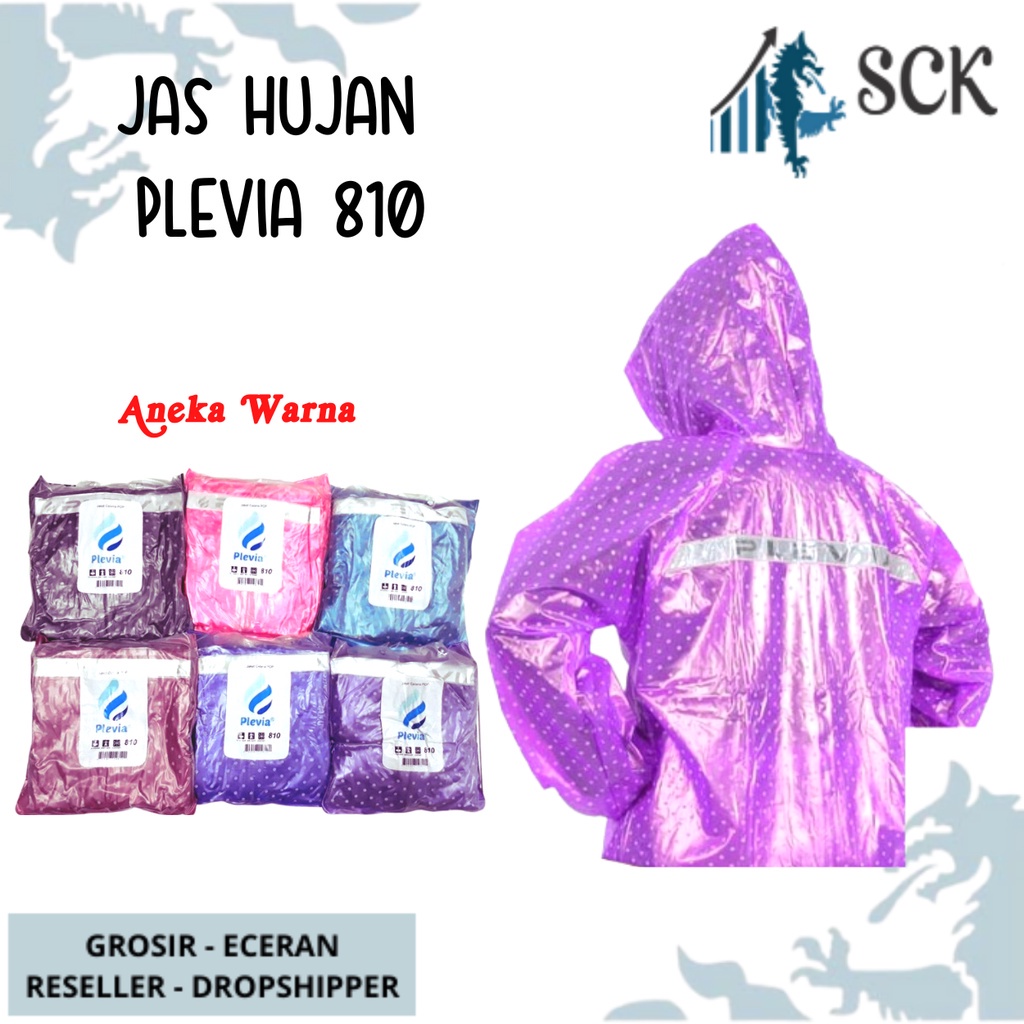 Setelan Jas Hujan PLEVIA 810 Dewasa /Mantol Pria Wanita Motif Polkadot Tebal - sckmenwear GROSIR