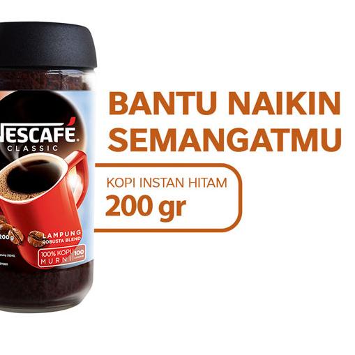 

♔ NESCAFE Classic Kopi Instan Kopi Hitam 200 gr ◊