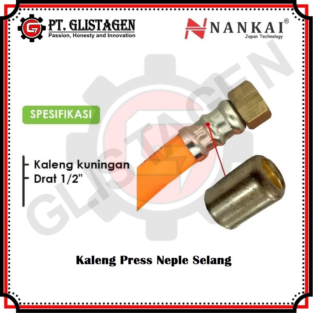 Nankai Selongsong Kaleng Pres Selang Kompresor Kuningan Nankai