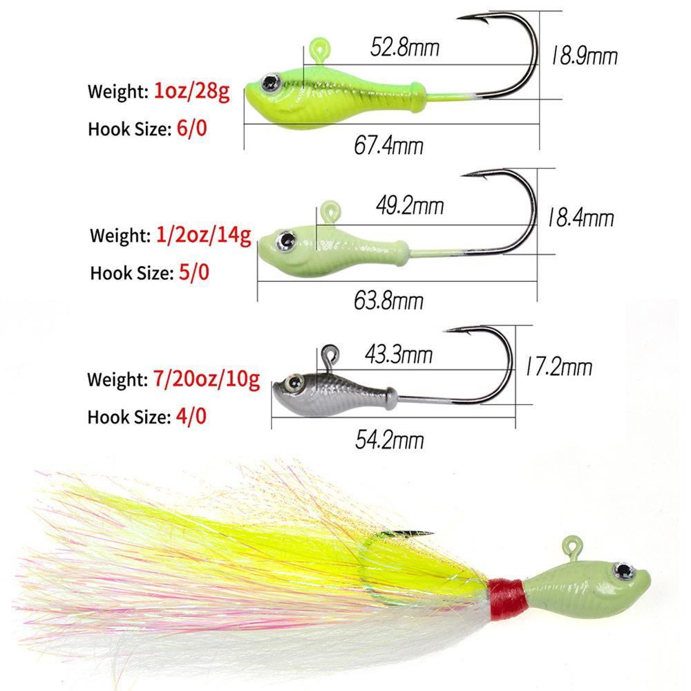 TOP 1pcs Umpan Pancing 7g 14g 28g Jenggot Memimpin Umpan Rambut Rusa