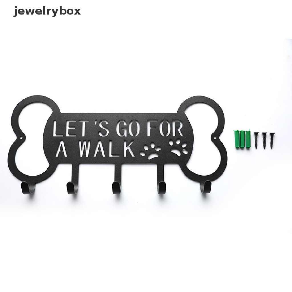 [jewelrybox] Metal Pet Dog Leash Hanger Hook Dog Leash Rak Dinding Holder Dengan Free Paku Gantung Butik