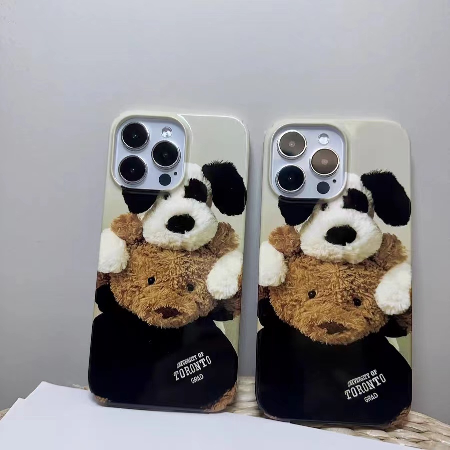 IPHONE Ins Muppet Pola Beruang Cocok Untuk Iphone14 14pro 14plus 13 13mini 13pro 13prm iPhone12 7Plus 8Plus Xr XS 13 12mini Pro Max Empat Sudut Casing Ponsel Tahan Guncangan