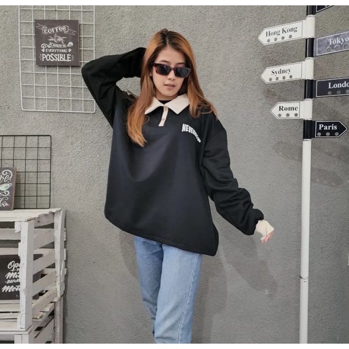 Sweater Wanita Grosir Berkualitas - Never how colar