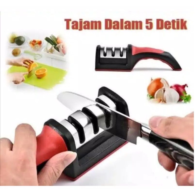 BAJ Alat Pengasah Pisau / Penajam gunting Alat Dapur Knife Sharpener Serbaguna PR122