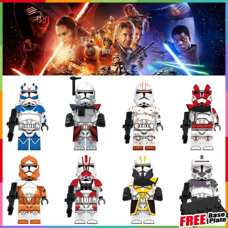 Mainan Rakitan Anak Minifigures Captain Clone Kamino Komandan Ke 13 Angka Blok Bangunan Hadiah Ulang Tahun