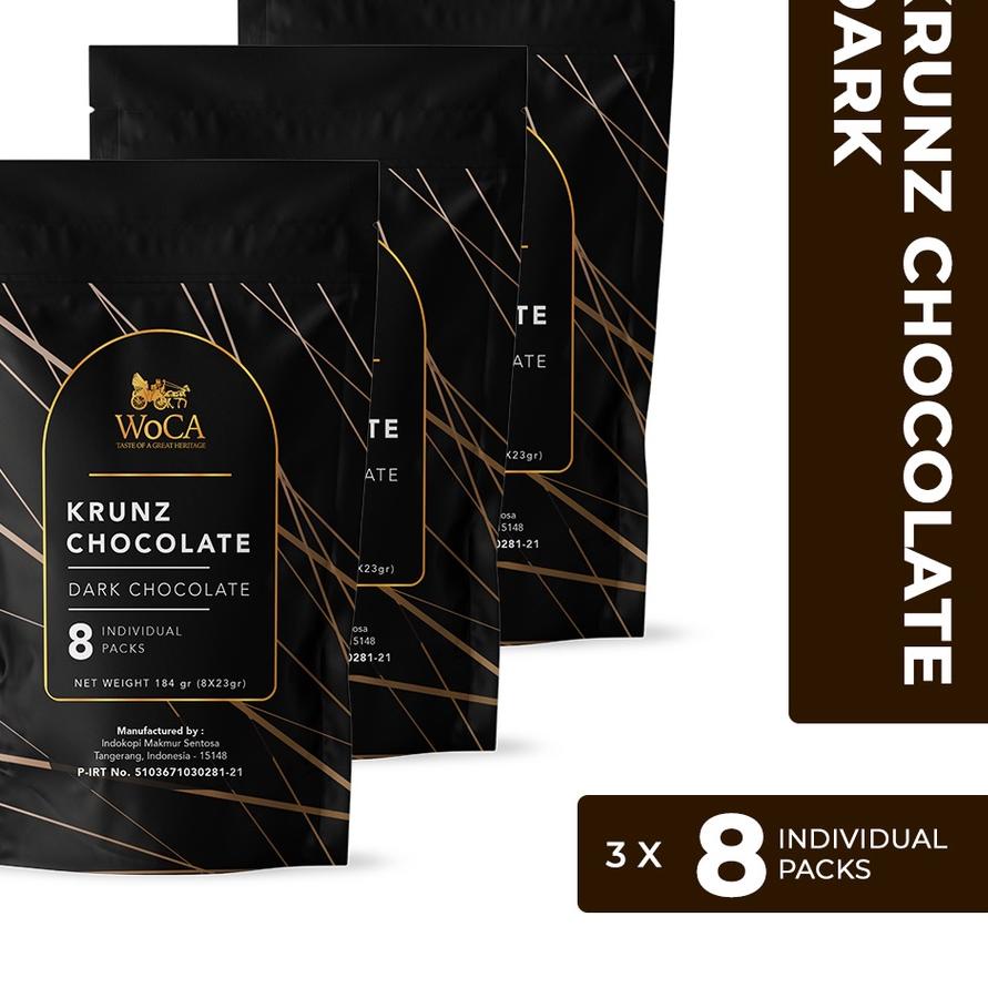 

▲ WoCA Krunz Chocolate Dark 3 x 8 individual packs - Pouch ☋