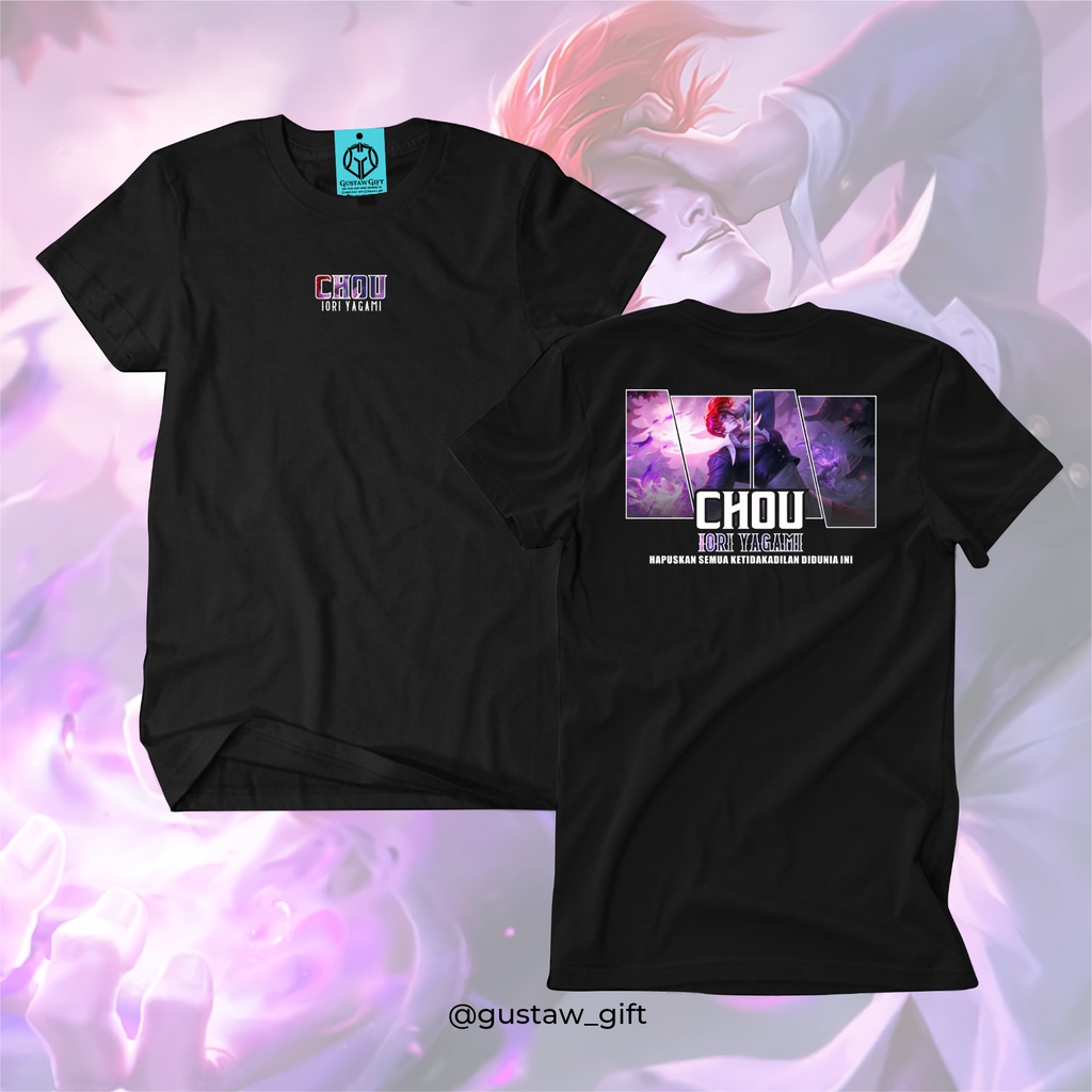 GG T-Shirt CHOU KOF Skin Iori Yagami Mobile Legends Kaos Custom Katun Slim-fitting