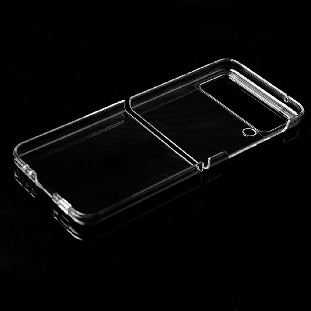 [HeavenDenotation] Casing Ponsel Slim Bening Untuk Samsung Z Flip3 Akrilik Transparan Hard Shell Baru Layar Lipat Pelindung Lengan HDV