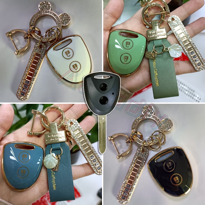 TPU Golden Edge Key Remote Mobil - DAIHATSU SIGRA CALYA / GRAND AVANZA Toyota Case Key Remote Kunci fob