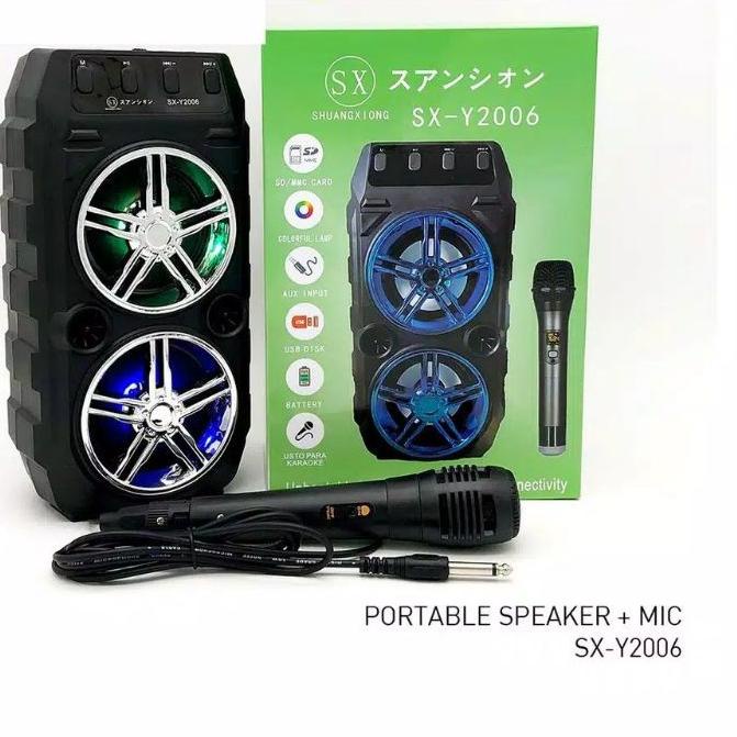 ➺ Speaker Bluetooth Karaoke SX 2006/Salon Aktif Bonus Mic Karaoke ☂