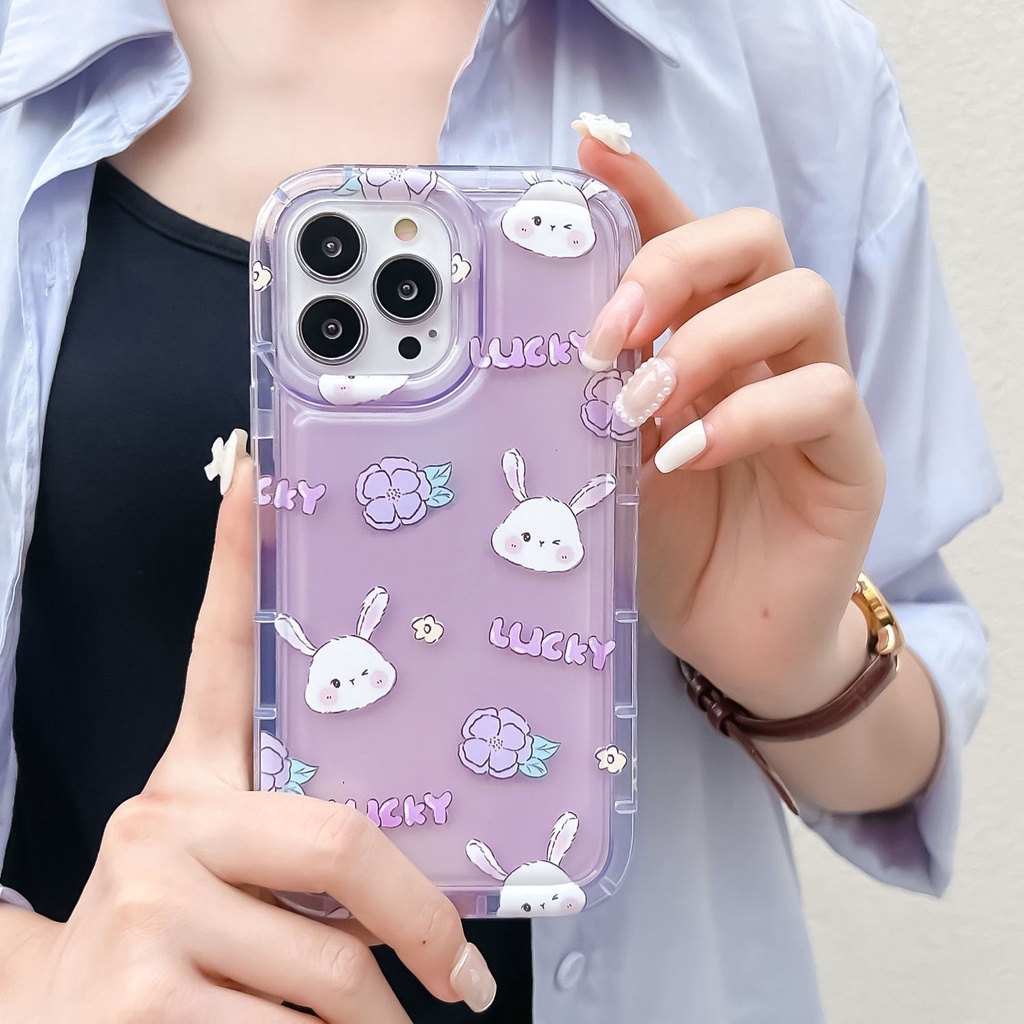 IPHONE Casing Ponsel Lucu Kompatibel Untuk Iphone14 13 11 12 Pro XS Max X XR 7 8 Plus Lembut Casing Transparan TPU Silikon Shockproof Cover