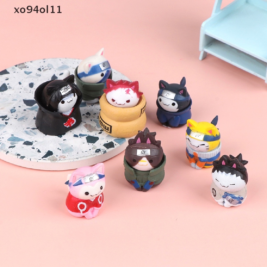 Xo 8Pcs Anime Naruto Kucing Angka Sasuke Itachi Action Figure Dekorasi Kamar Hadiah Hiasan Mobil Mainan Anak Rumah Boneka Model Ornamen Lanskap Mikro OL