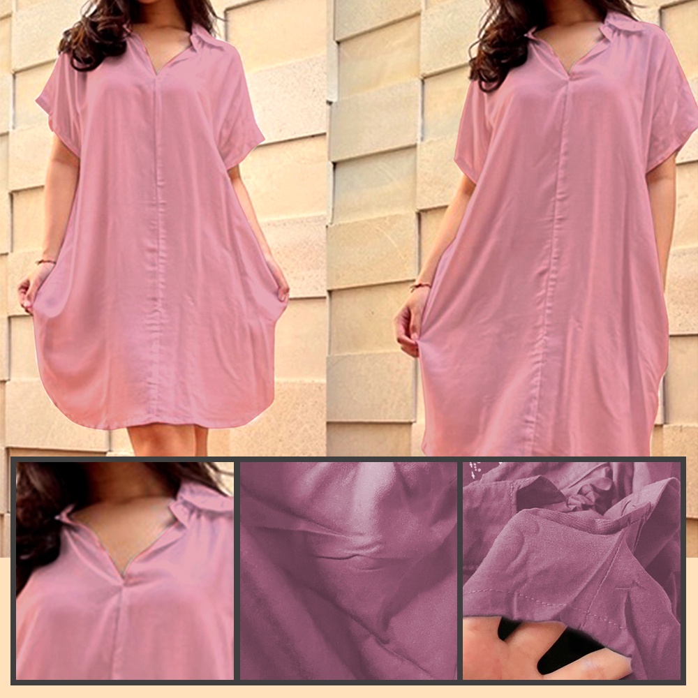 Dress Wanita Tiara Korean Dress ZD19 Cewek Fashionable Bahan Rayon Premium Jahitan super Rapih 15 Varian Warna - by cs1