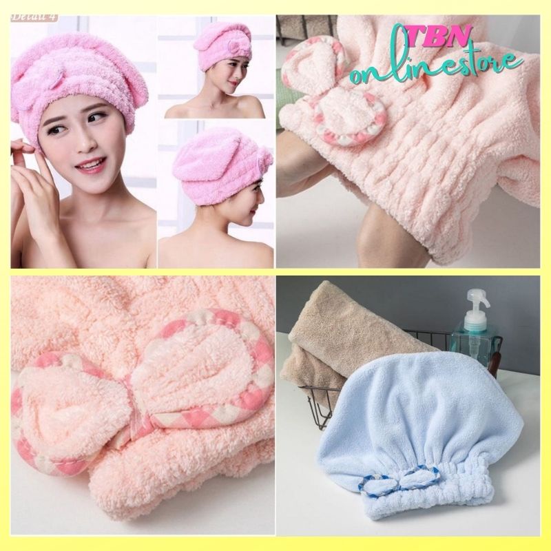 Hair Wrap Towel HANDUK KERAMAS Import Dewasa Bahan Microfiber Pengering Rambut