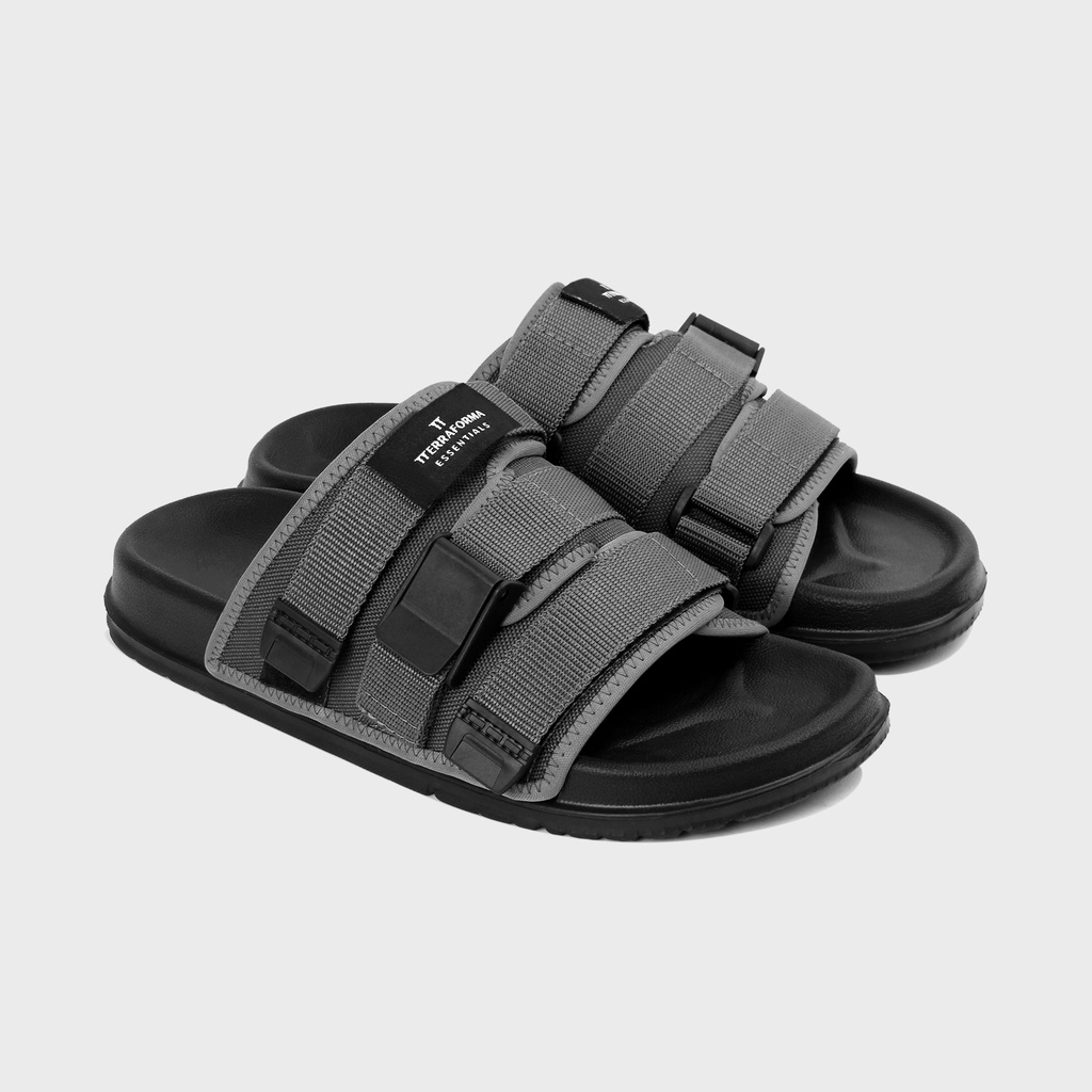 AD001 | Sandal Slider Grey Unisex Anti Slip Casual Sandal Gunung | FORIND Terraforma