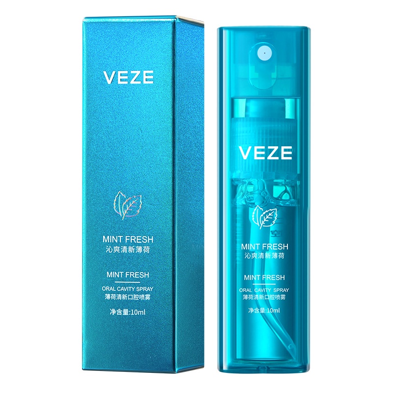 VEZE 10ml Mouth Breath Spray Mint/Pengharum Mulut Parfum Mulut/Menghilangkan Bau Mulut Mudah Dibawa Wangi Tahan Lama