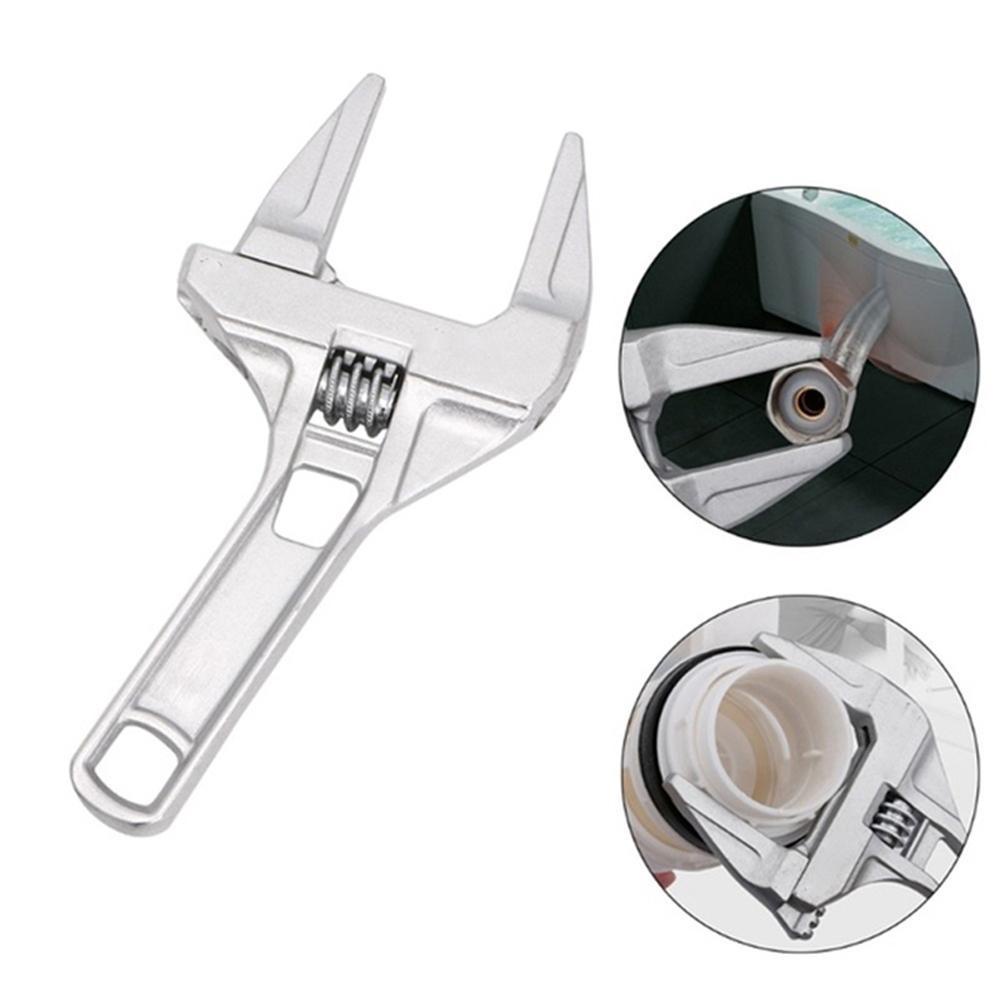 [Elegan] Universal Wrench Aluminium Alloy Adjustable Kunci Ledeng Pembukaan Kunci Pas Pegangan Pendek Pembukaan Besar Universal Spanner