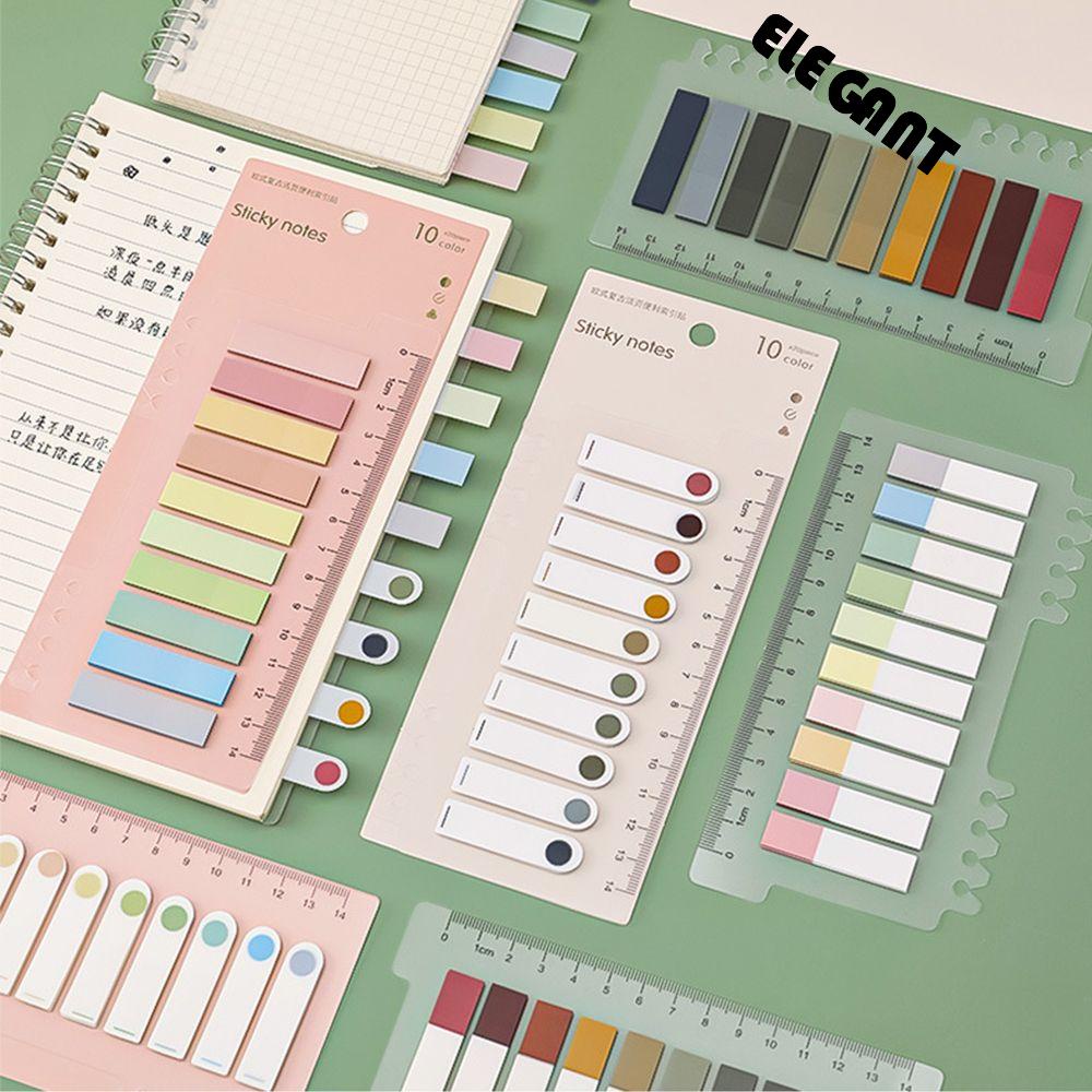 [Elegan] Colorful Sticky Notes Morandi Color N Times Marker Kertas Kantor Perlengkapan Sekolah Bookmark Notepad Label Note
